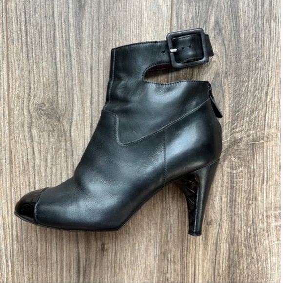 CHANEL Black Calfskin Heeled Ankle Boots | 36.5 - Picture 11 of 11